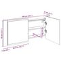 Voir la diapositive 6 : VIDAXL Armoire a miroir a LED de bain chene fume 100x12x45 cm