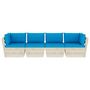Voir la diapositive 3 : VIDAXL Canape palette a 4 places de jardin avec coussins Bois d'epicea
