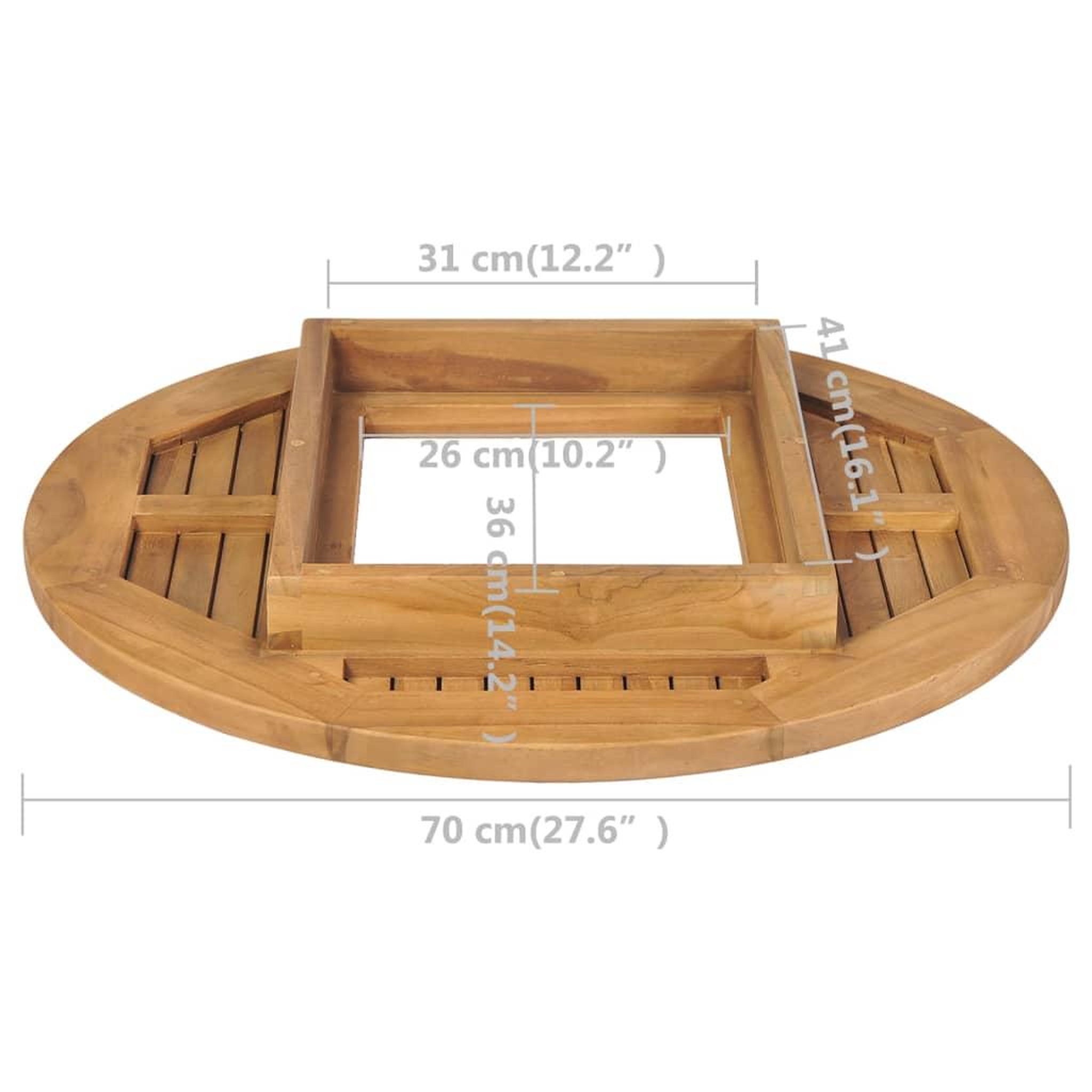 Voir la diapositive 6 : VIDAXL Dessus de table de biere Teck 70 cm