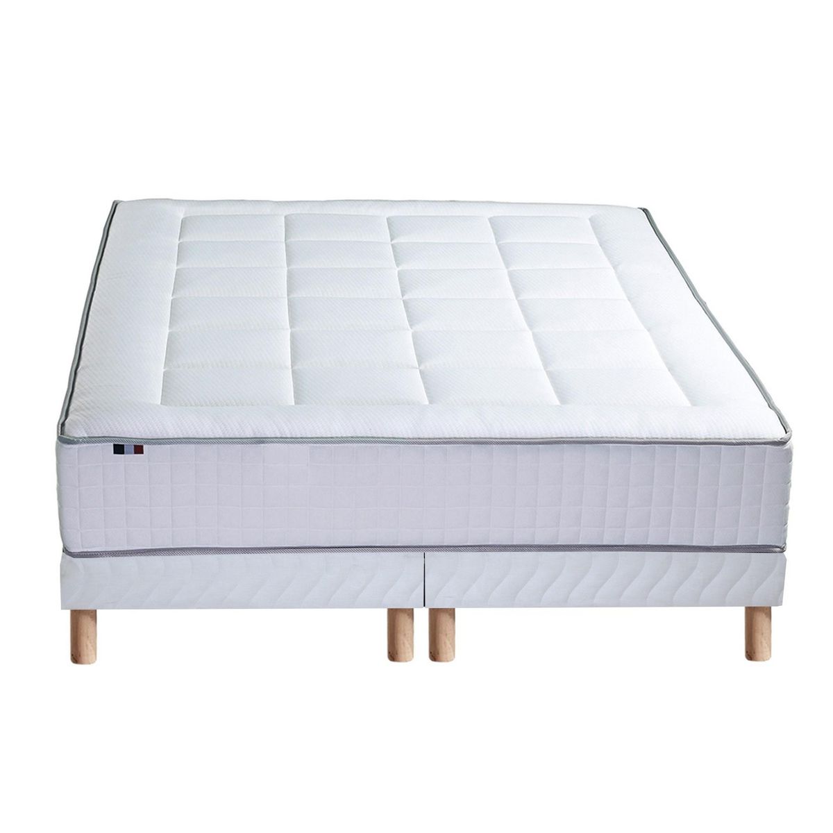 IDLITERIE Ensemble matelas ressorts 7 zones BELLAGIO 2, mémoire de forme et sommier