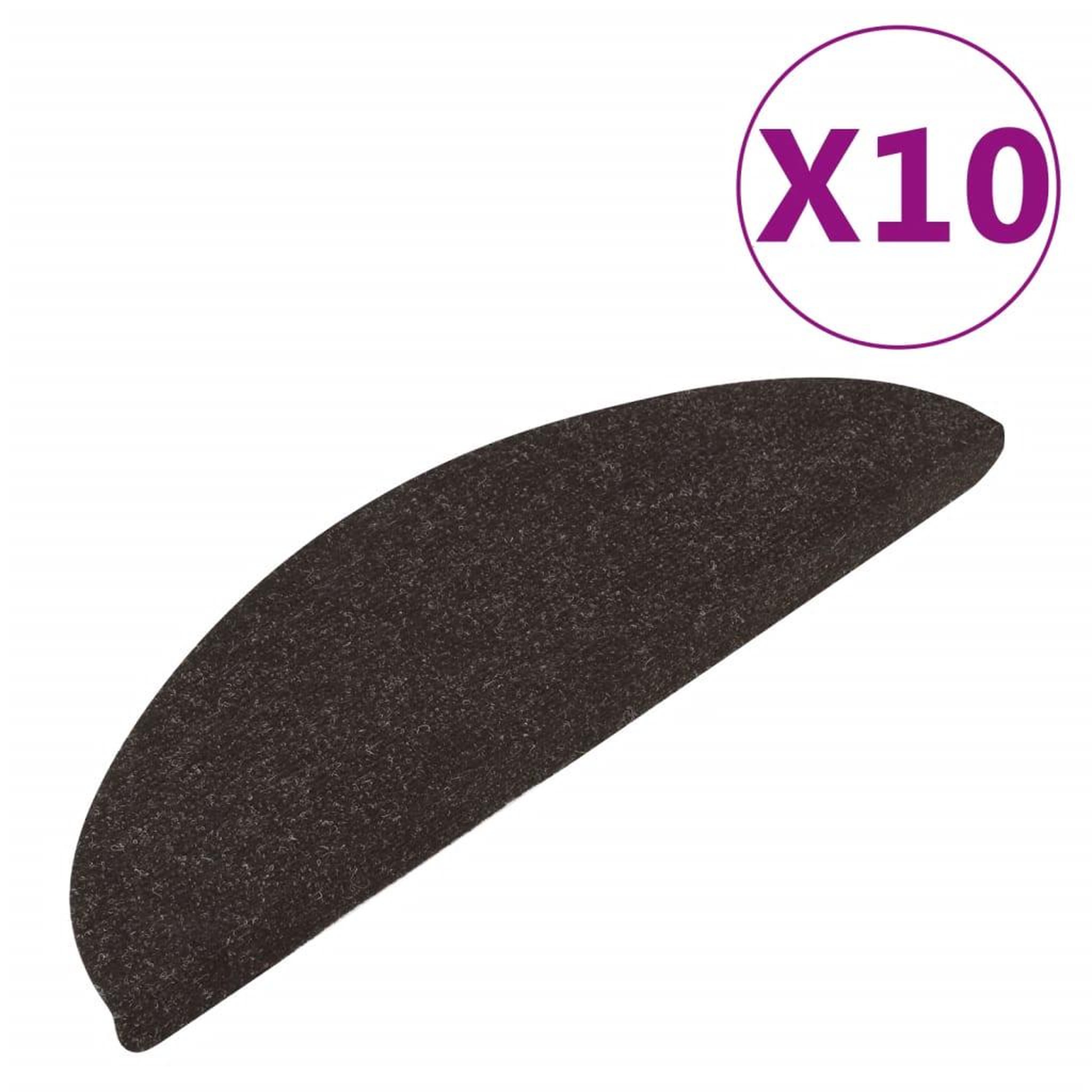 Voir la diapositive 2 : VIDAXL Tapis d'escalier auto-adhesifs 10 pcs noir 56x17x3 cm