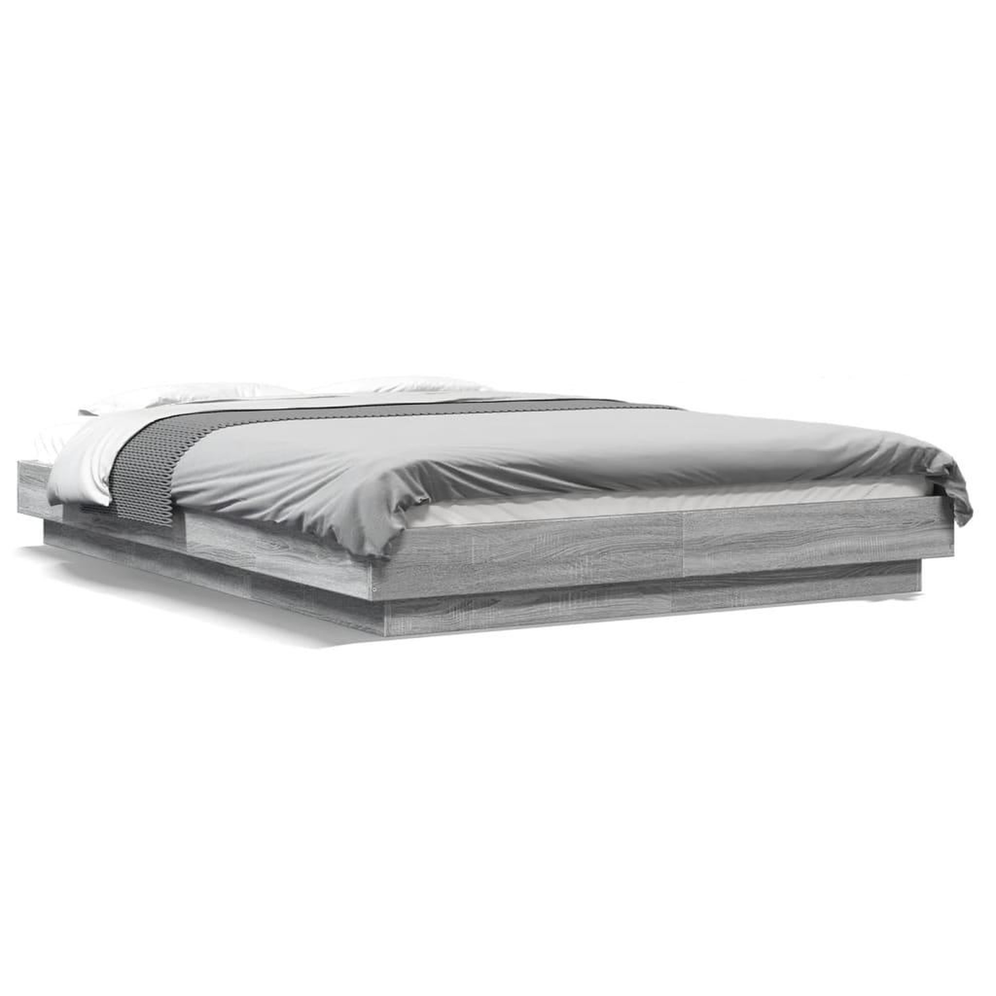 Voir la diapositive 2 : VIDAXL Cadre de lit sans matelas sonoma gris 140x190 cm