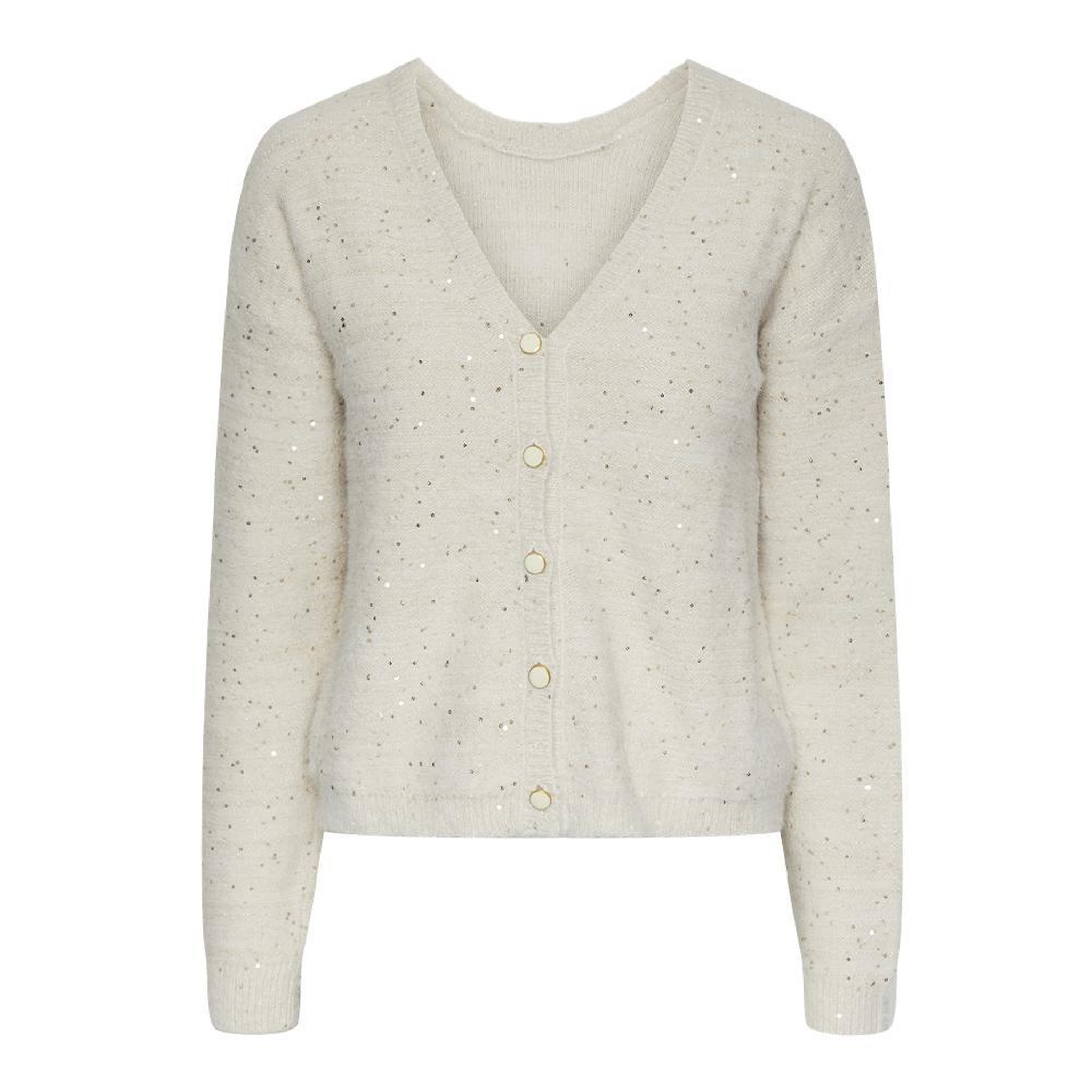 Pieces Gilet Ecru Femme Pieces Nilja. Coloris disponibles : Beige