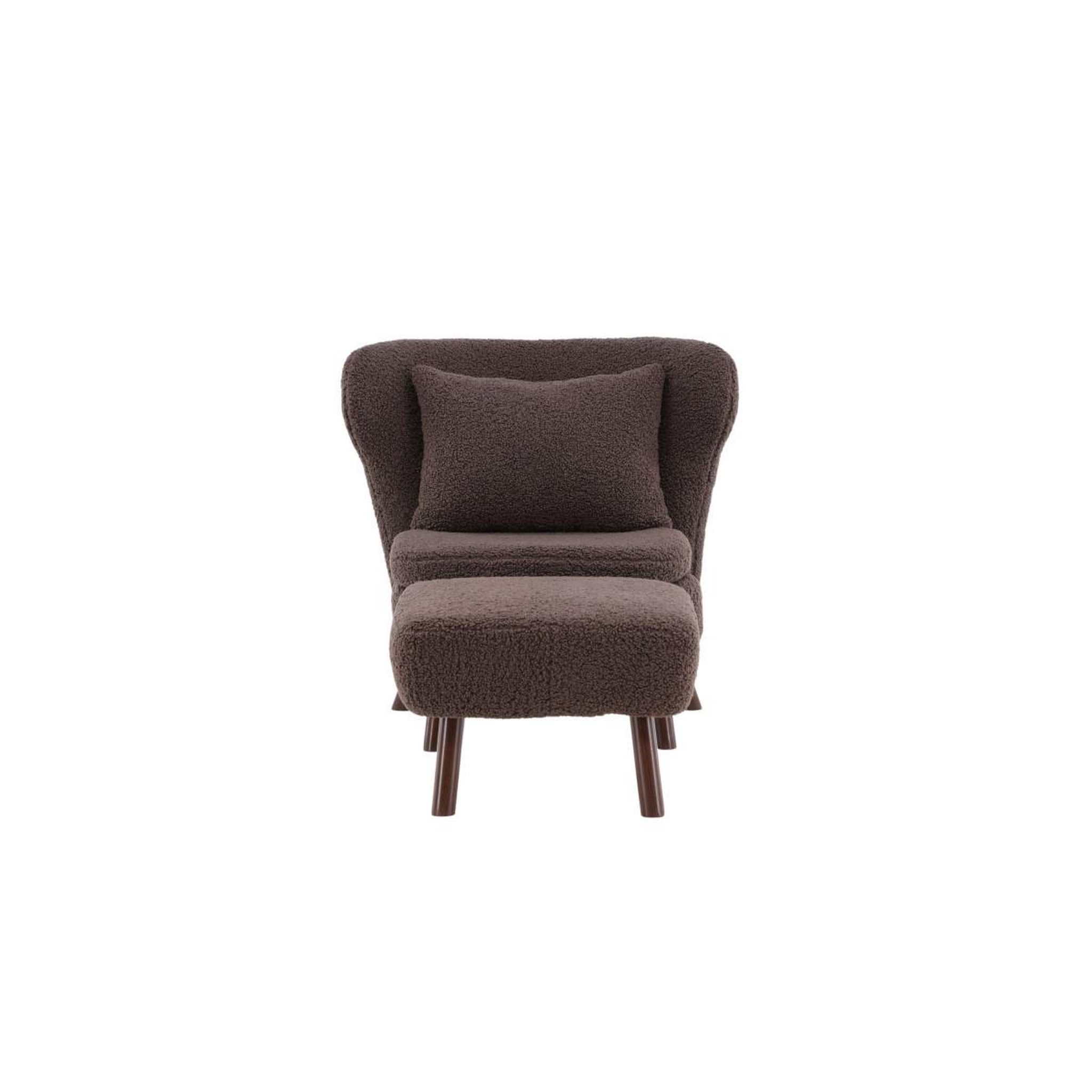 Voir la diapositive 5 : Paris Prix Fauteuil & pouf bouclette  ryxo  85cm marron