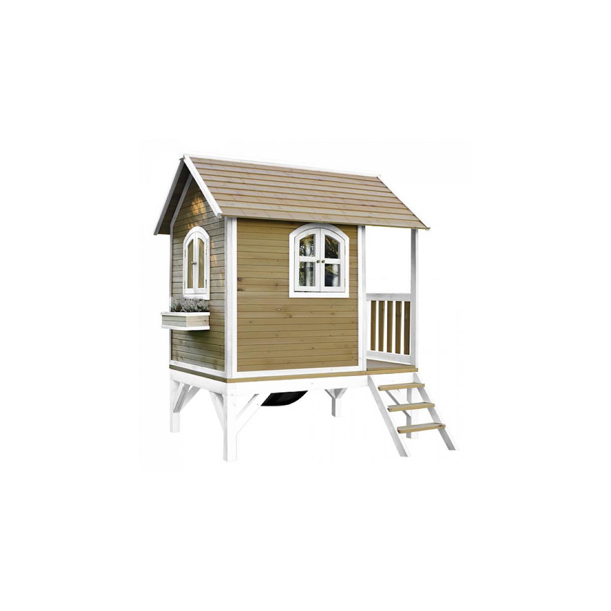 Axi House AXI Classic Tom Maisonnette marron blanc Toboggan Gris