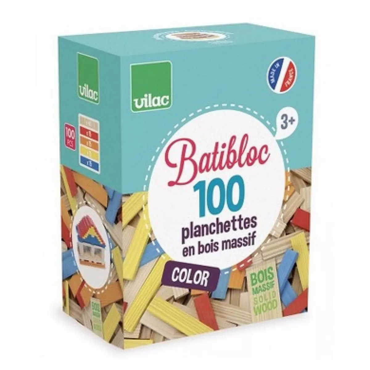 Vilac Batibloc color 100 planchettes enbois colorees