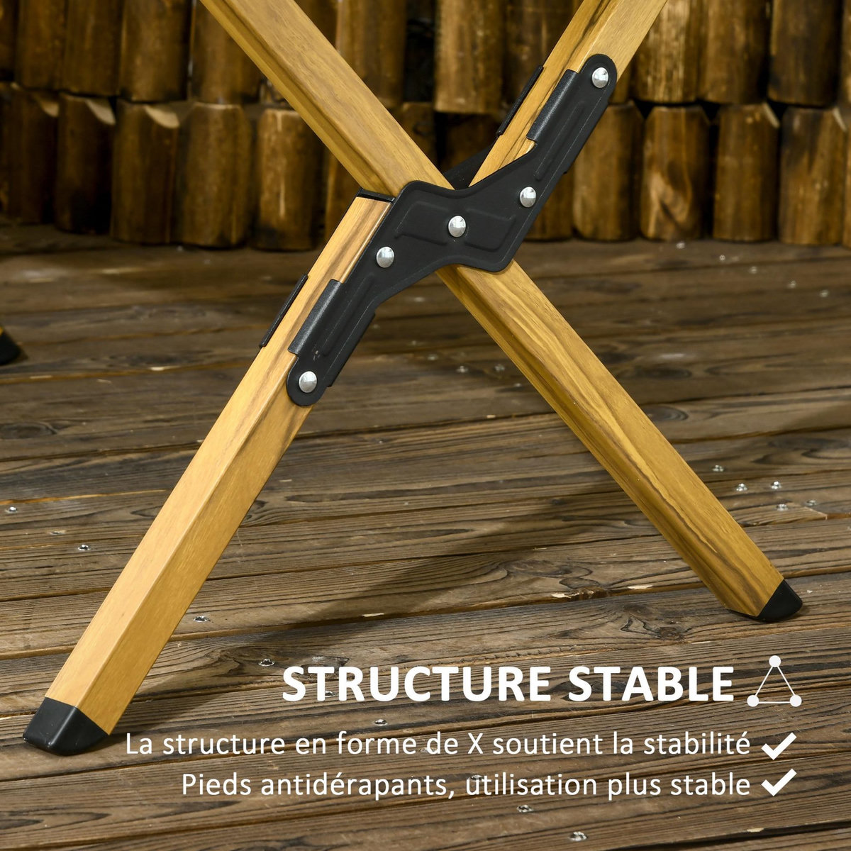OUTSUNNY Table de camping pique-nique jardin pliable en aluminium avec sac de transport - dim. 116L x 60l x 45H cm - aspect bois