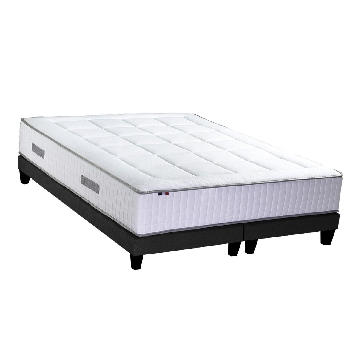 IDLITERIE Ensemble matelas mémoire de forme BELLAGIO 2 et sommier déco