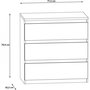 Voir la diapositive 4 : MARKET24 Commode CHELSEA 3 Tiroirs - Couleur blanc/béton clair - L 77,2 x P 42 x H 79,9 cm
