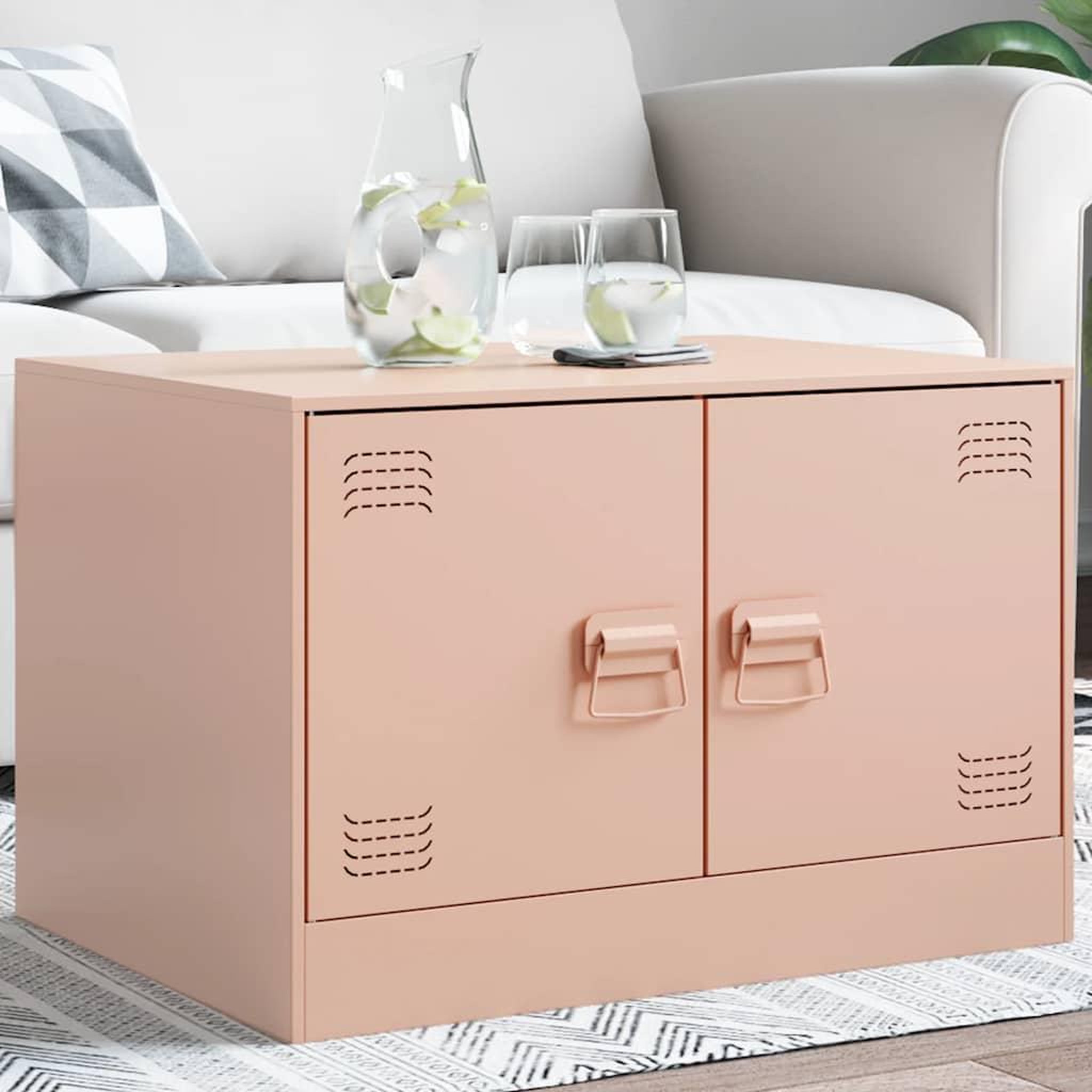 VIDAXL Table basse rose 67x50x44 cm acier