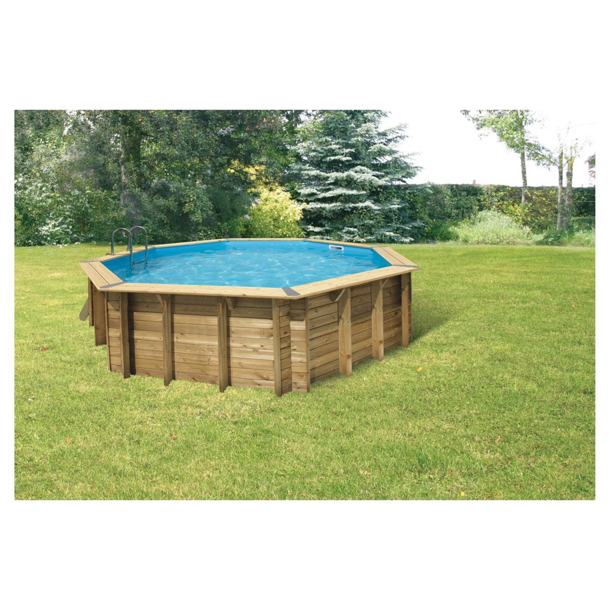 UBBINK Piscine bois Océa  580 - H130cm - Liner Bleu 