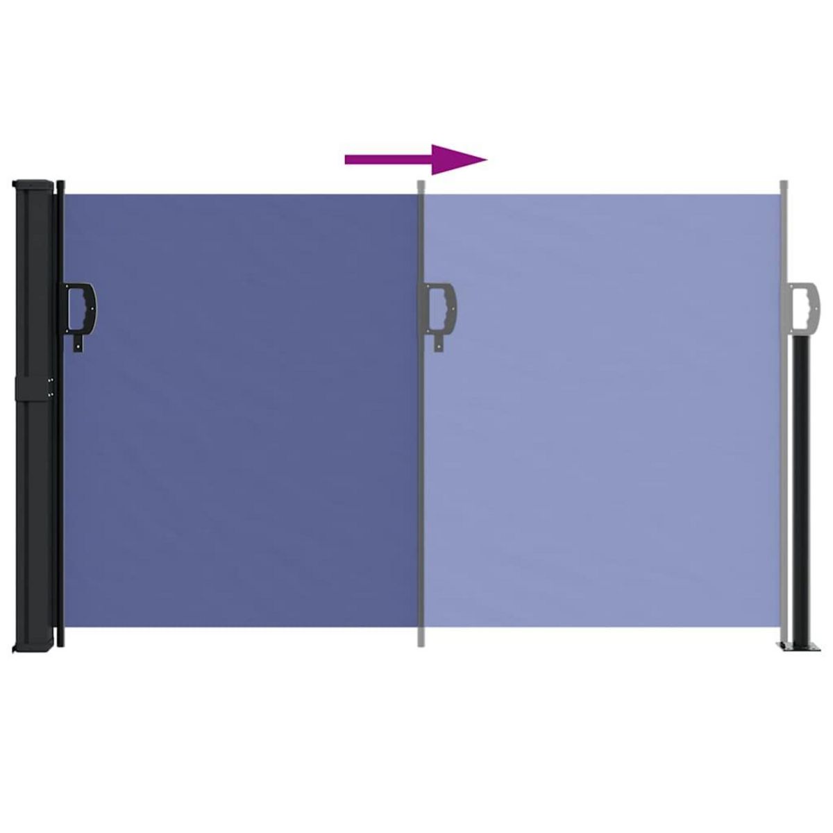 VIDAXL Auvent lateral retractable bleu 117x300 cm