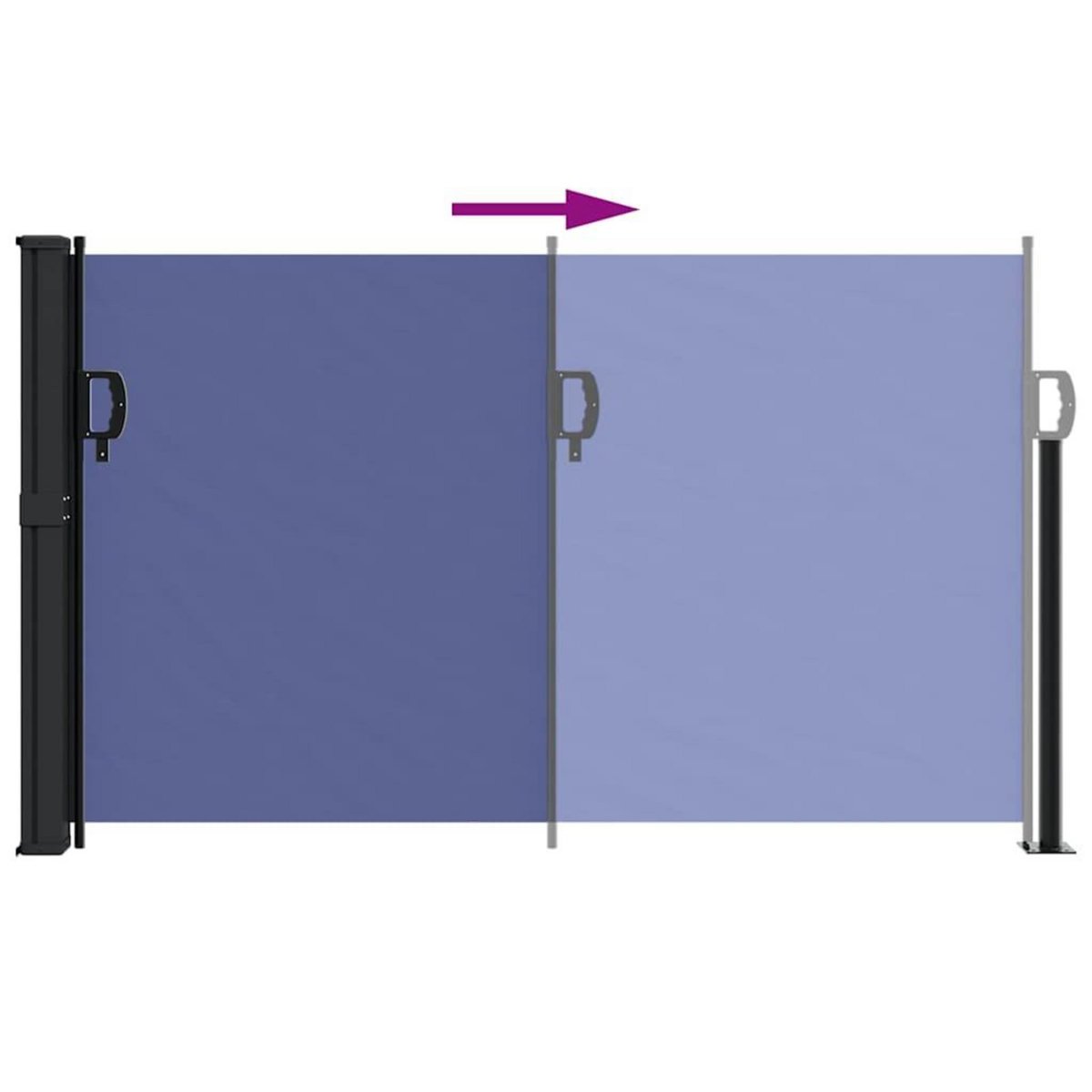 VIDAXL Auvent lateral retractable bleu 117x300 cm