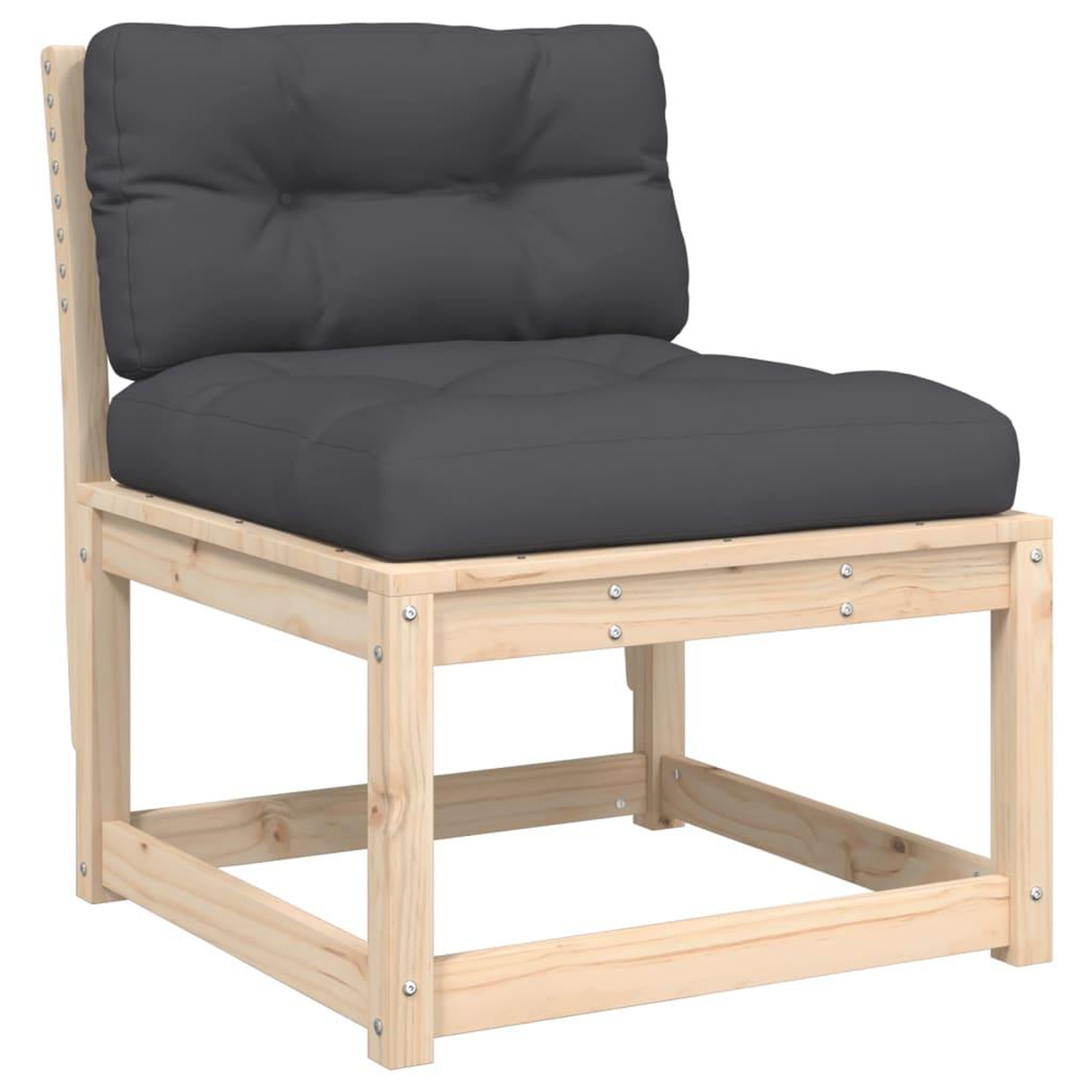Voir la diapositive 2 : VIDAXL Canape de jardin avec coussins bois de pin solide