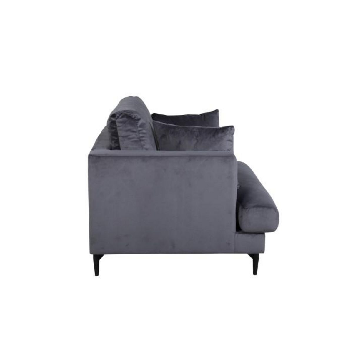 Paris Prix Fauteuil en Velours  Sofia  104cm Gris Foncé
