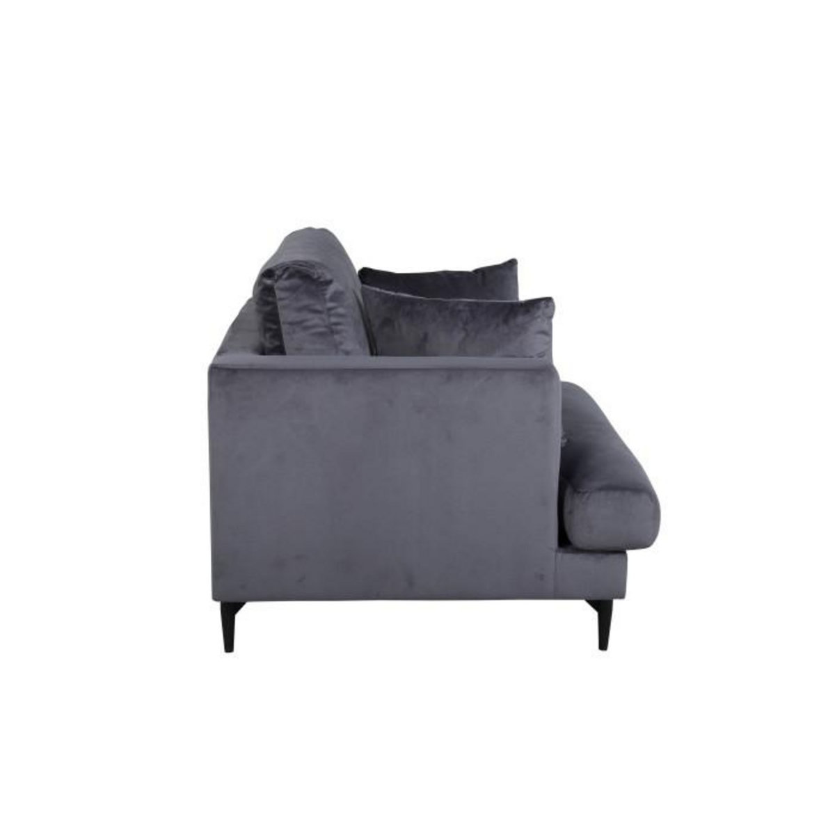 Paris Prix Fauteuil en Velours  Sofia  104cm Gris Foncé