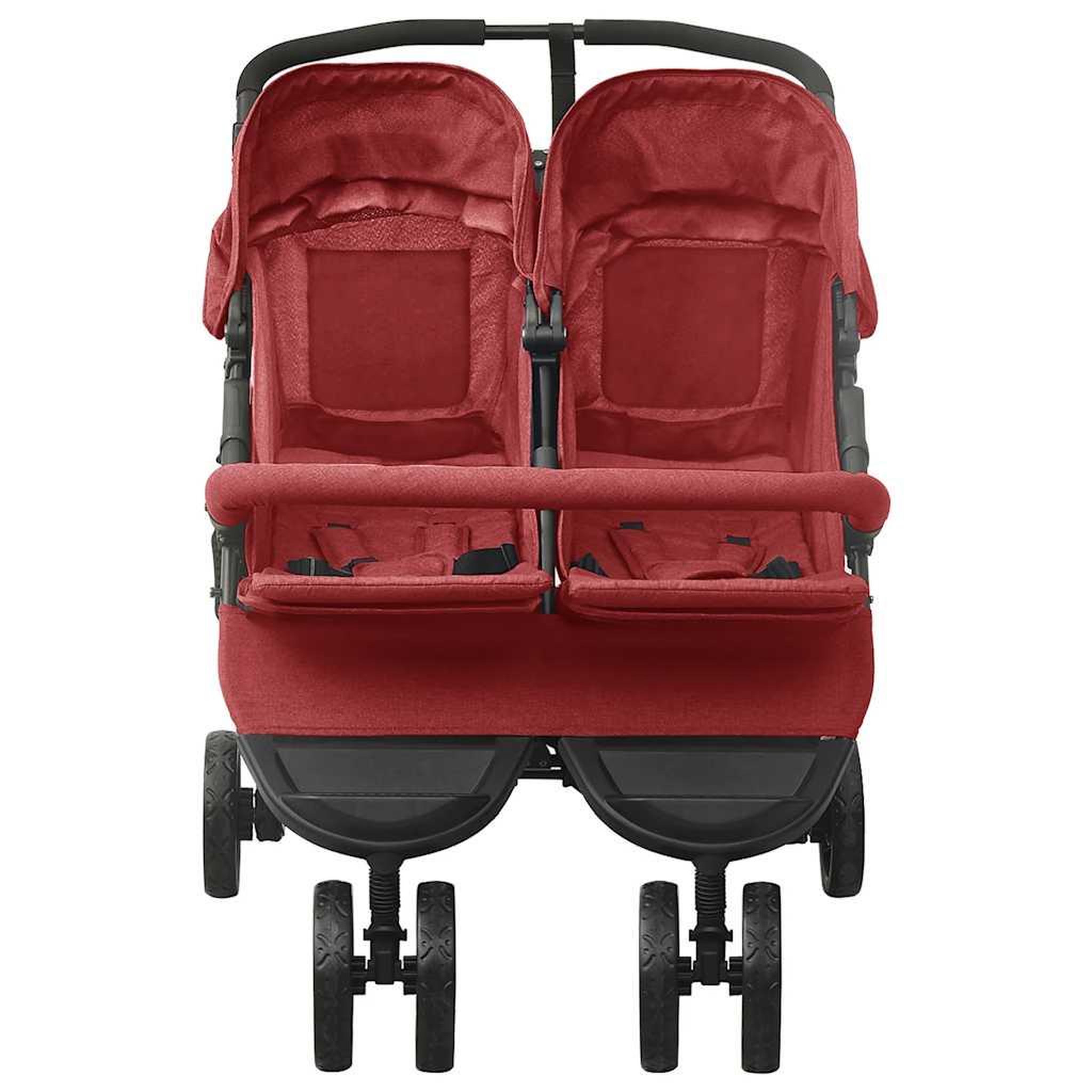 Voir la diapositive 2 : VIDAXL Poussette a deux places Rouge Acier