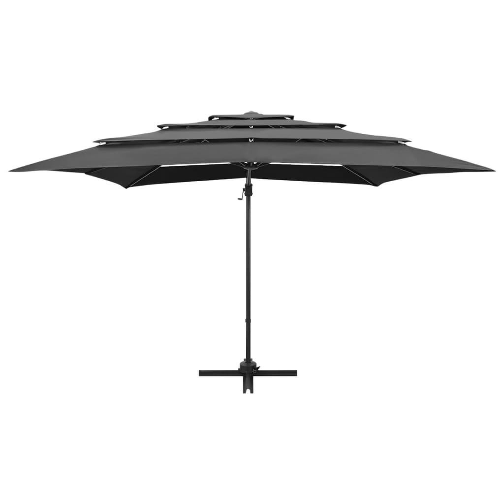 Voir la diapositive 3 : VIDAXL Parasol de jardin a 4 niveaux avec mat en aluminium anthracite