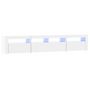 Voir la diapositive 2 : VIDAXL Meuble TV avec lumieres LED Blanc brillant 210x35x40 cm