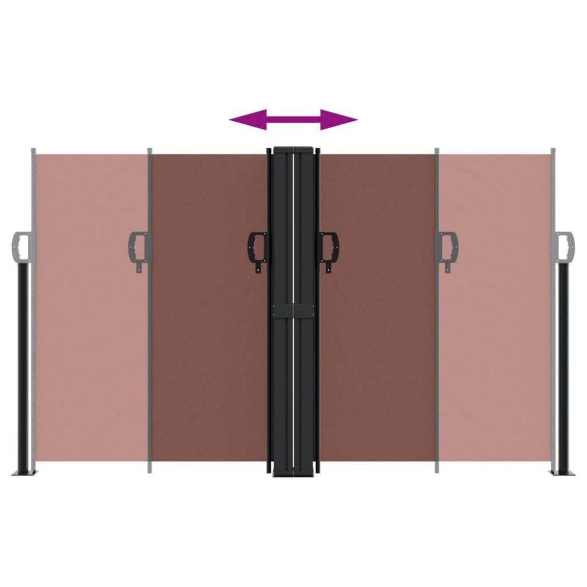 VIDAXL Auvent lateral retractable marron 140x1200 cm