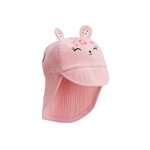 Petit Béguin Casquette cache-cou bébé en gaze de coton Bahamas. Coloris disponibles : Rose