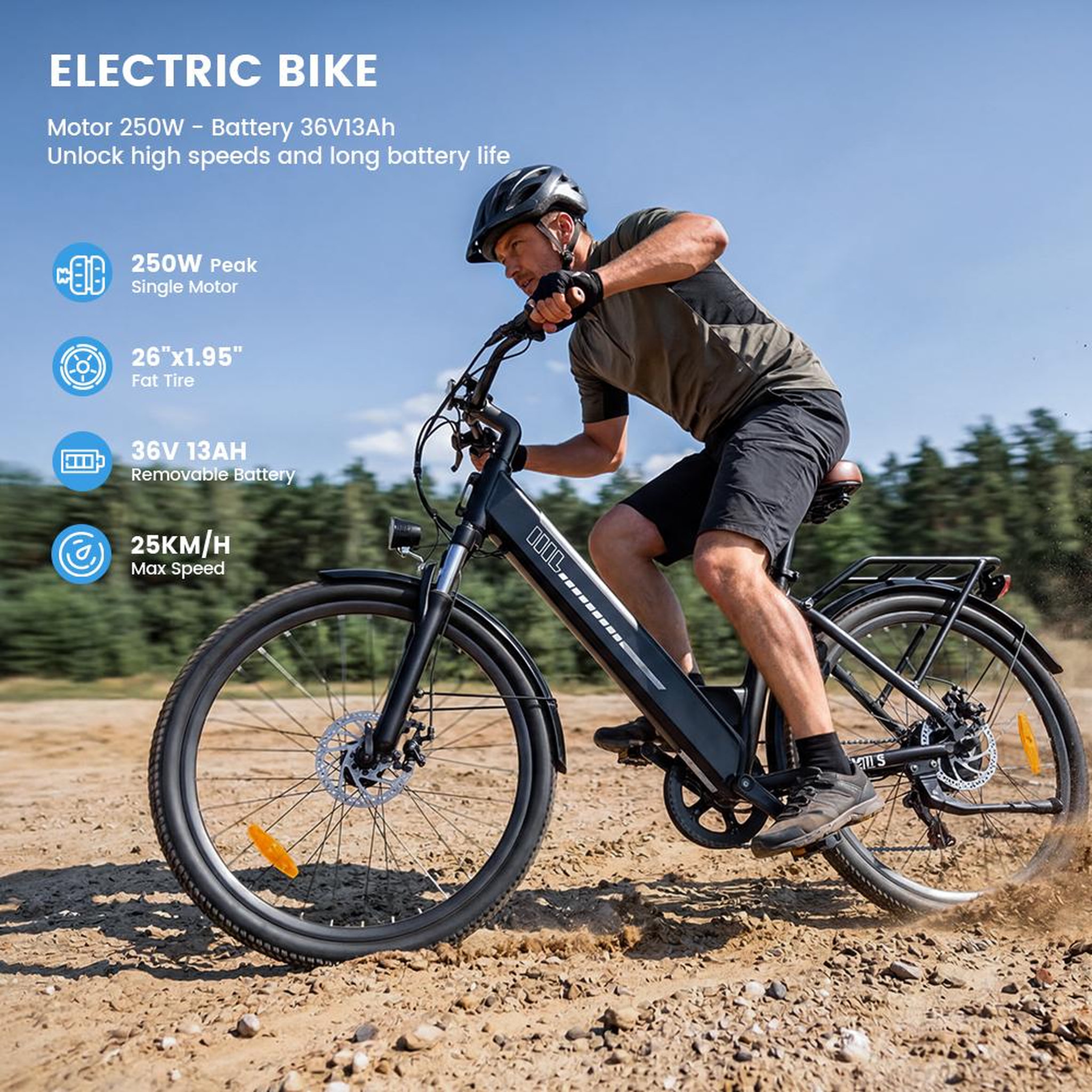 Voir la diapositive 3 : ISCOOTER Vélo électrique iScooter Ucitys, batterie 36 V 13 Ah, 26 pouces, idéal pour la ville, application intelligente