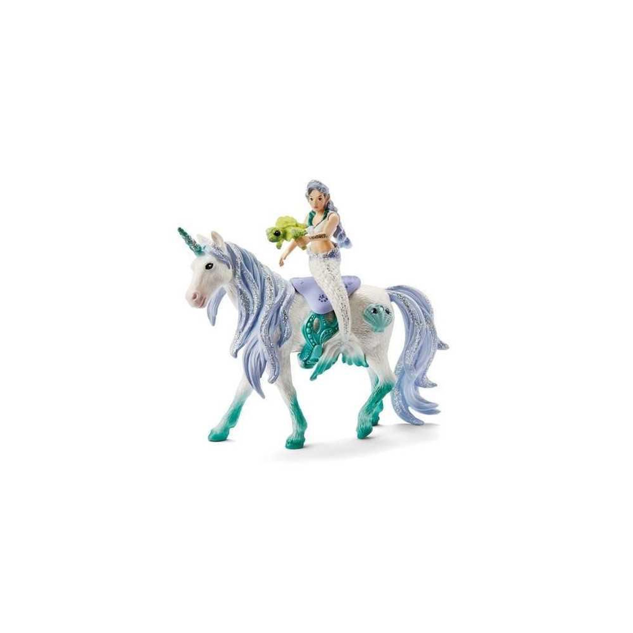 Voir la diapositive 2 : Schleich Figurine Sirene sur licorne de mer, Schleich 70594 Bayala, 4 pieces, Des 5 ans