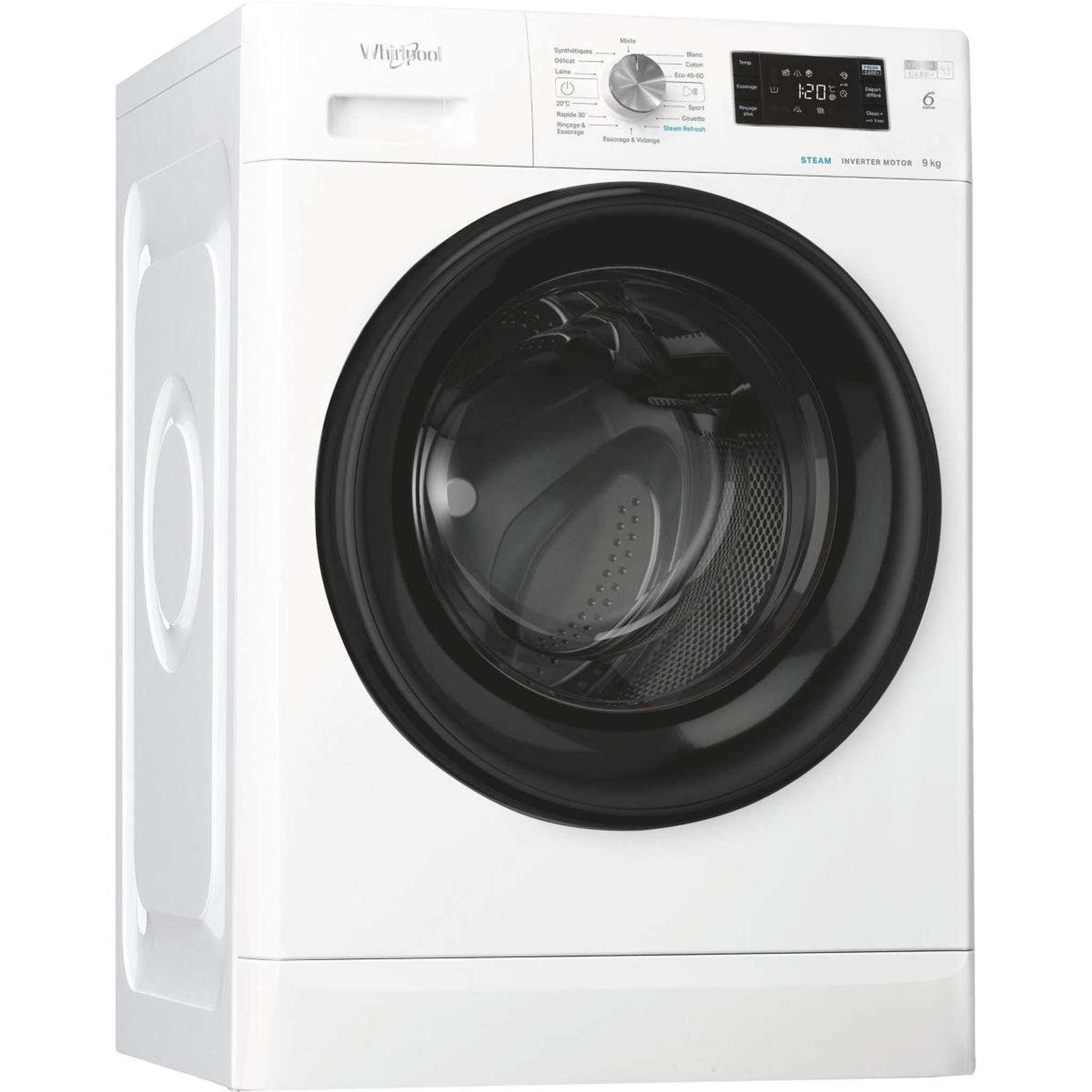 Voir la diapositive 3 : Whirlpool Lave linge hublot ffbp9489bvfr - 9 kg - 1400 tr/min - classe a - moteur induction