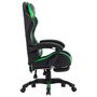 Voir la diapositive 3 : VIDAXL Fauteuil de jeux video avec repose-pied Vert et noir Similicuir