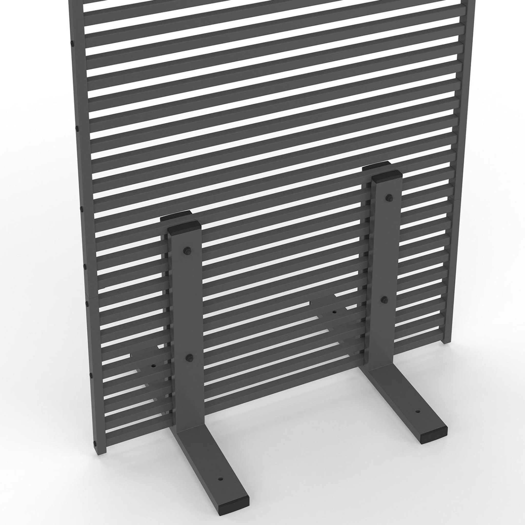 Voir la diapositive 6 : ID MARKET Paravent extérieur ajouré claustra décoratif 80 x 150 cm persiennes horizontales métal gris anthracite