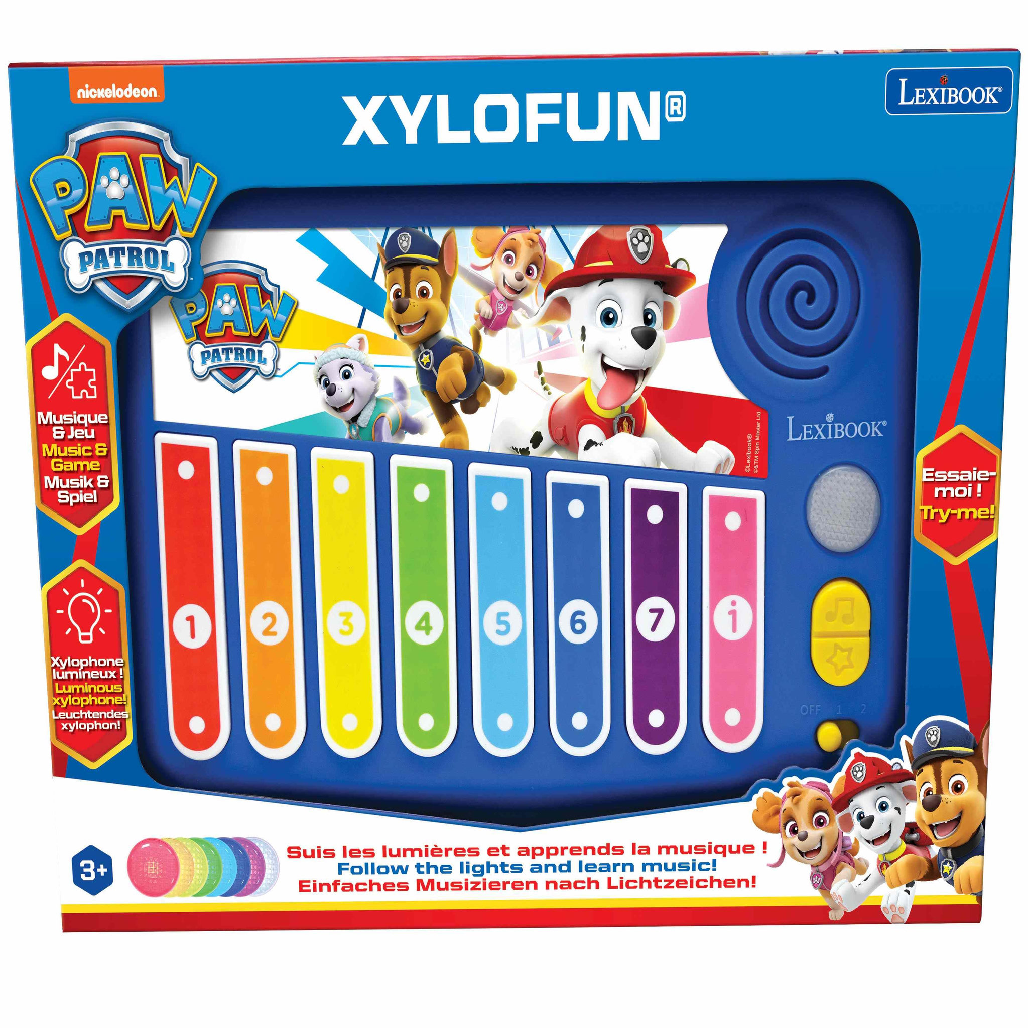 Voir la diapositive 3 : Lexibook Xylophone Pat' Patrouille avec Apprentissage Lumineux de la Musique