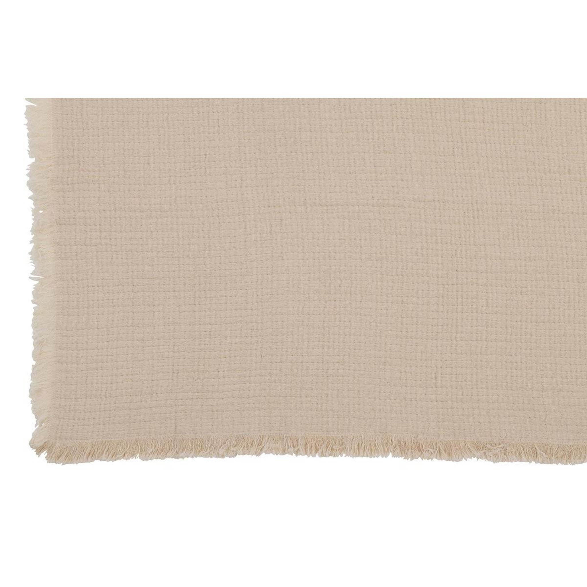 Voir la diapositive 3 : J-LINE Plaid à franges  mousseline  130x180cm beige clair