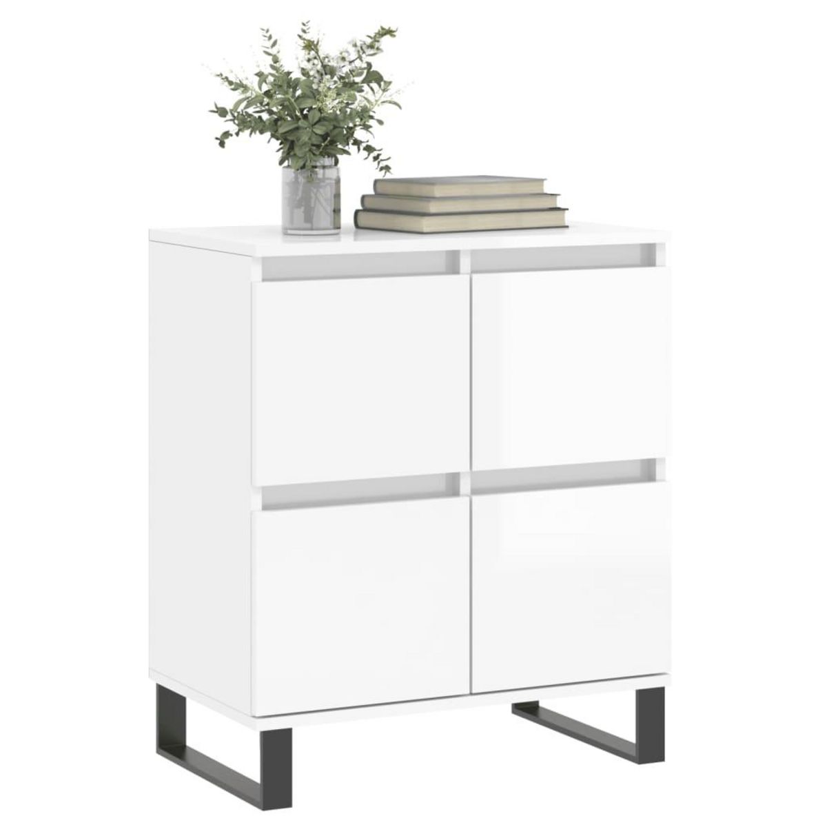VIDAXL Buffet Blanc brillant 60x35x70 cm Bois d'ingenierie