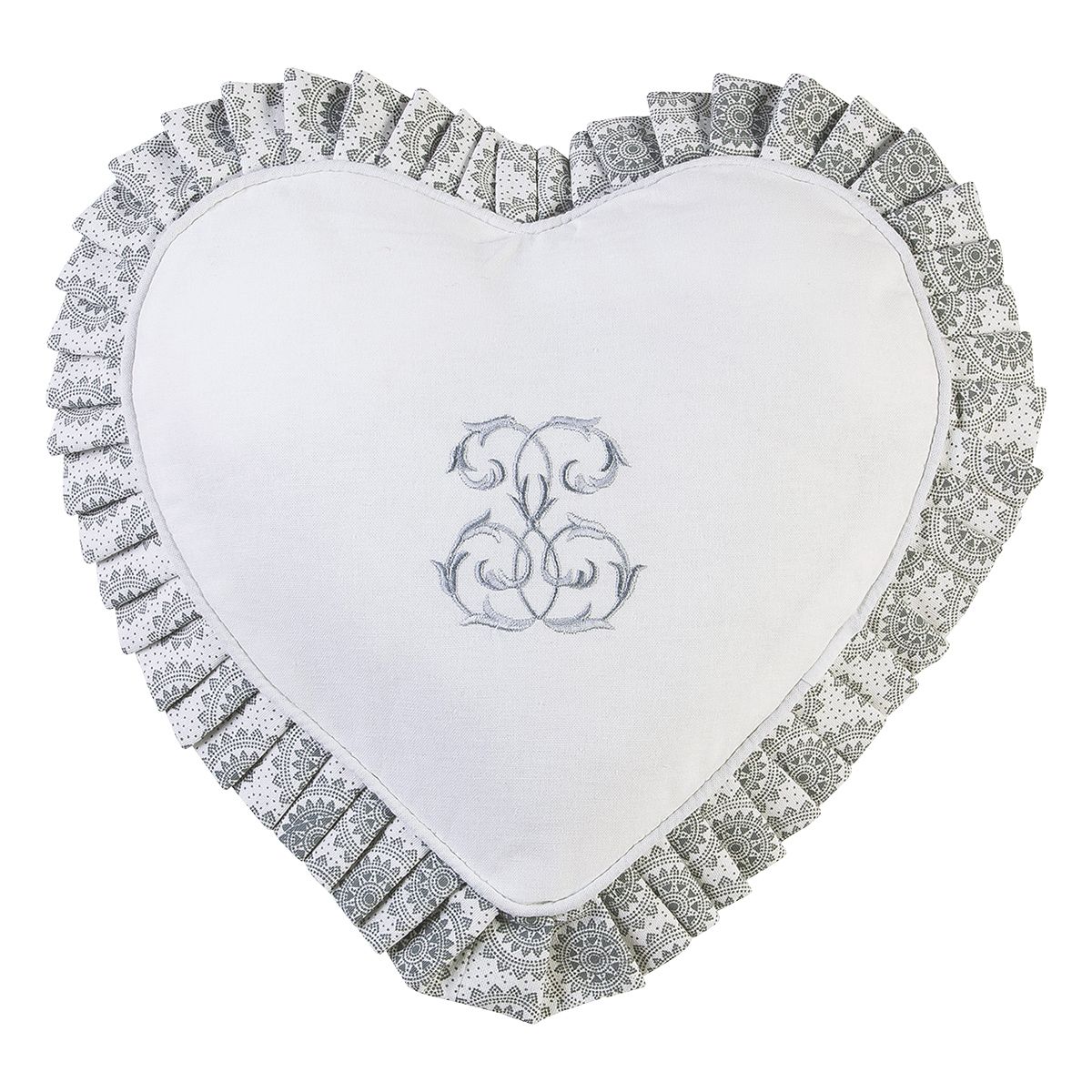 Coussin cœur brodé   LAUREEN