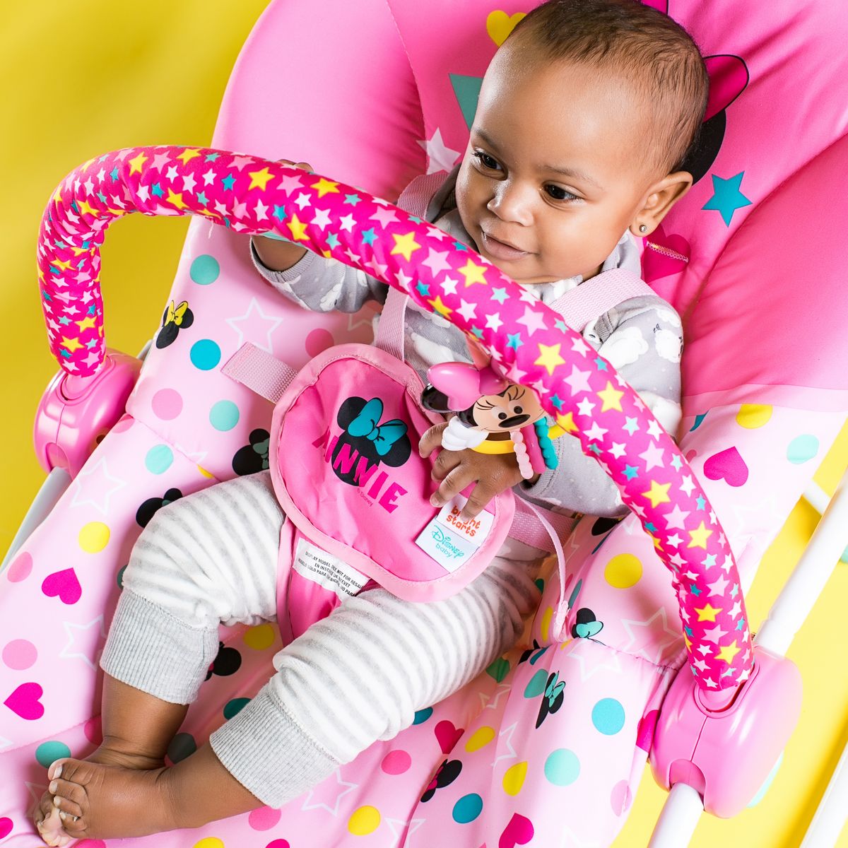 DISNEY Transat bébé évolutif vibrant Stars & Smiles Minnie