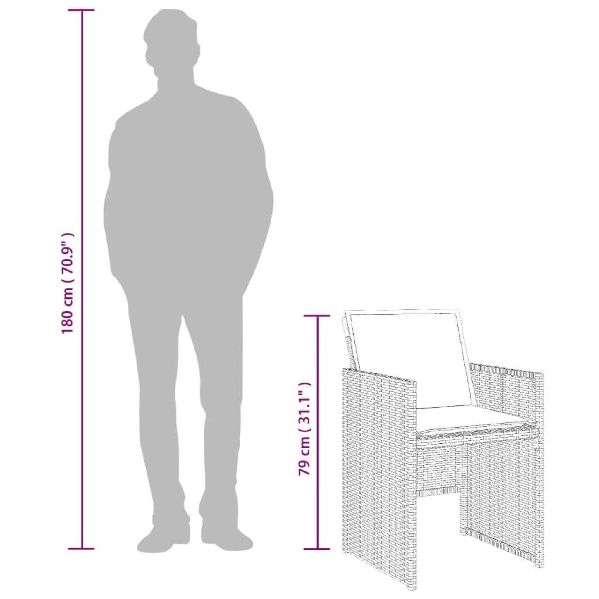 Voir la diapositive 6 : VIDAXL Chaises de jardin avec coussins lot de 4 melange beige