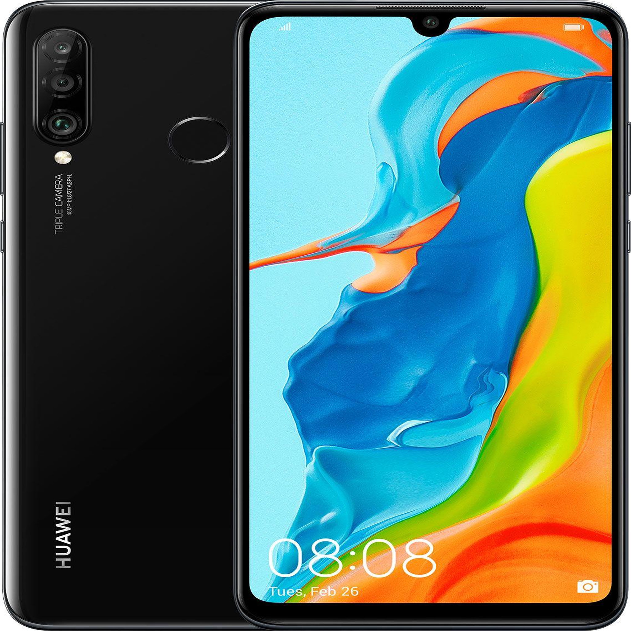 Voir la diapositive 1 : HUAWEI P30 Lite (Dual Sim) Reconditionné 128 Go - Grade A - Midnight Black