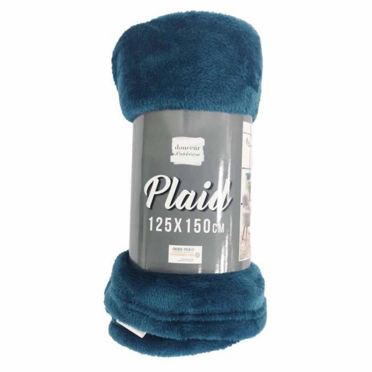 Paris Prix Plaid Uni en Flanelle  Flanou  125x150cm Bleu