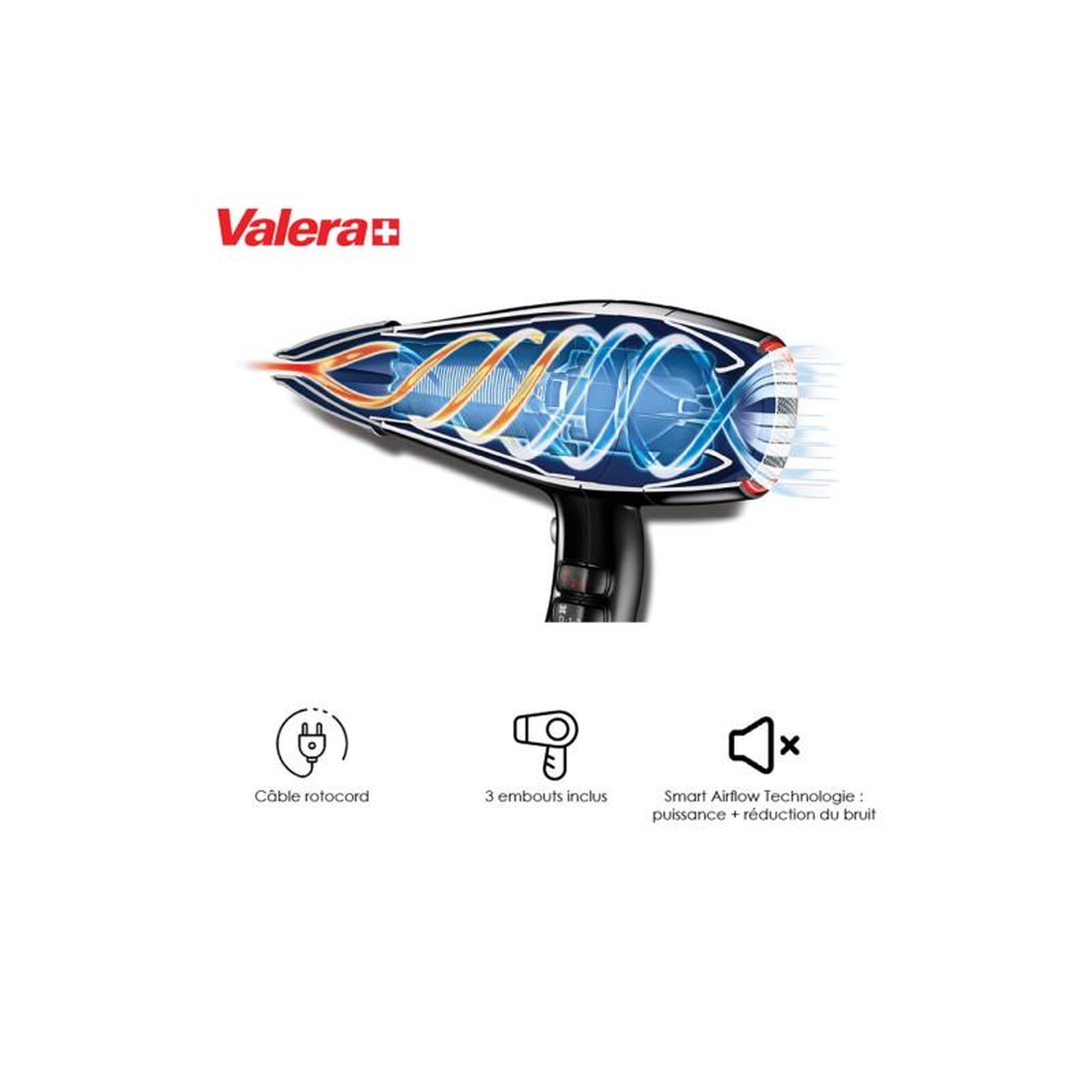 Voir la diapositive 4 : VALERA Sèche cheveux Valera EPOWER 2020 EQ RC BLANC