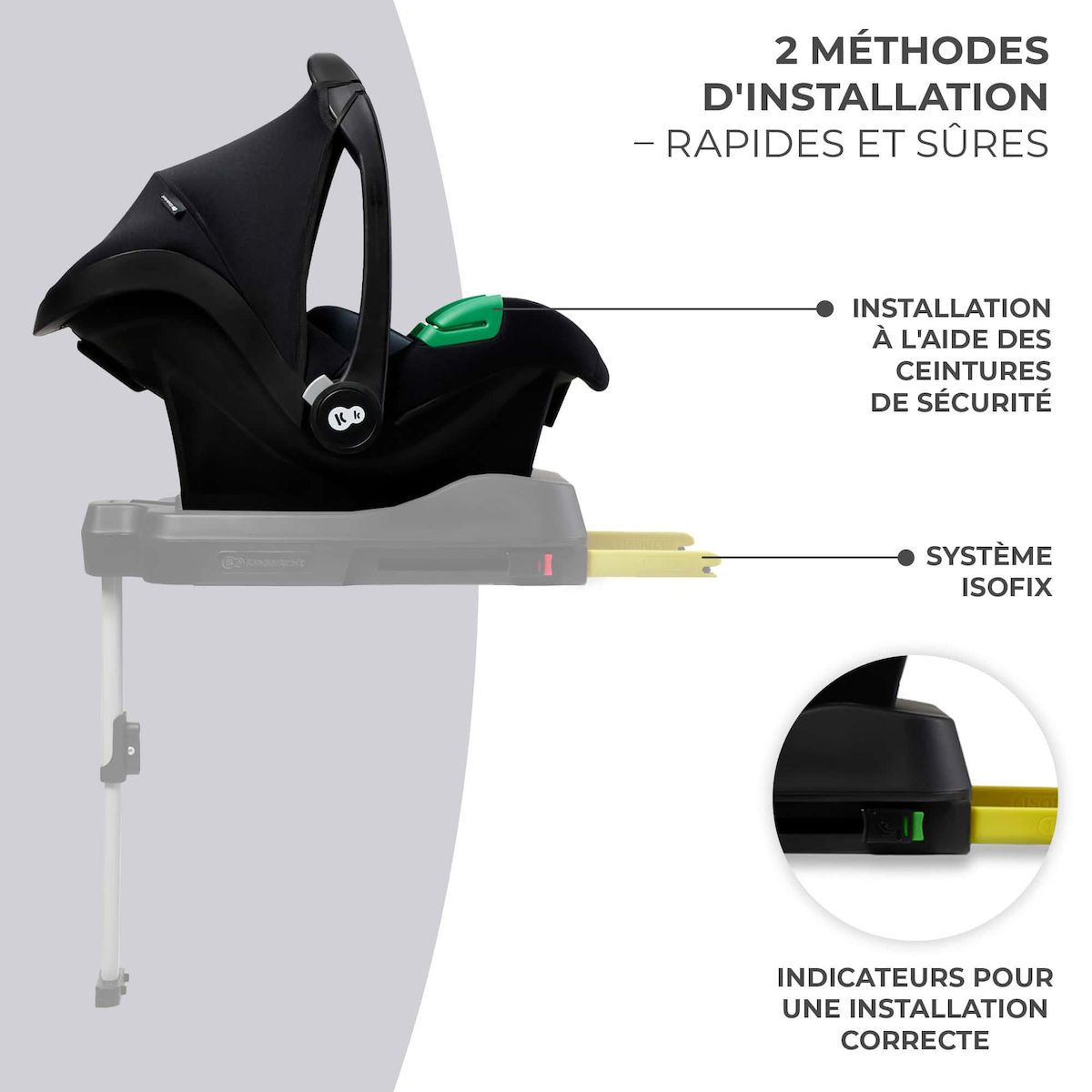 KINDERKRAFT Siege auto i size avec base pratique et confortable
