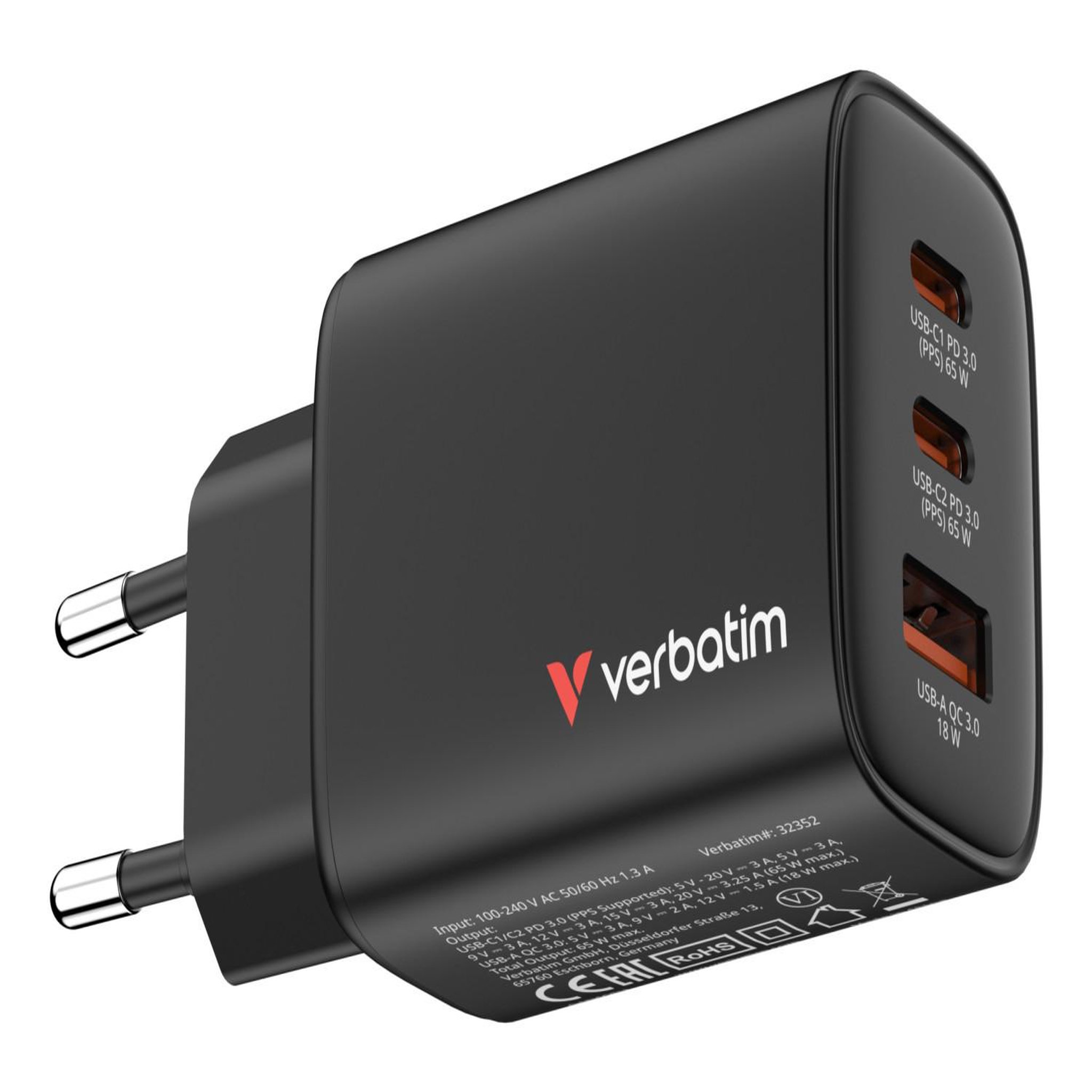 Voir la diapositive 3 : Verbatim Verbatim 32352 chargeur d'appareils mobiles universel noir secteur charge rapide intérieure