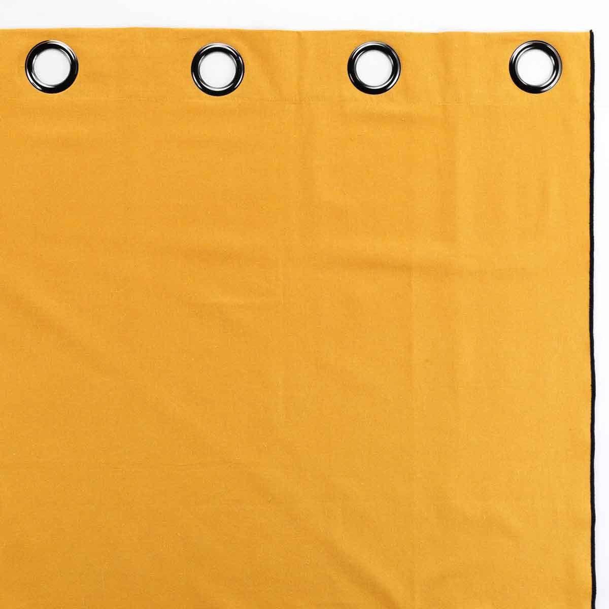 Voir la diapositive 3 : Douceur d'Intérieur Rideau à œillets  mistraline  140x240cm moutarde