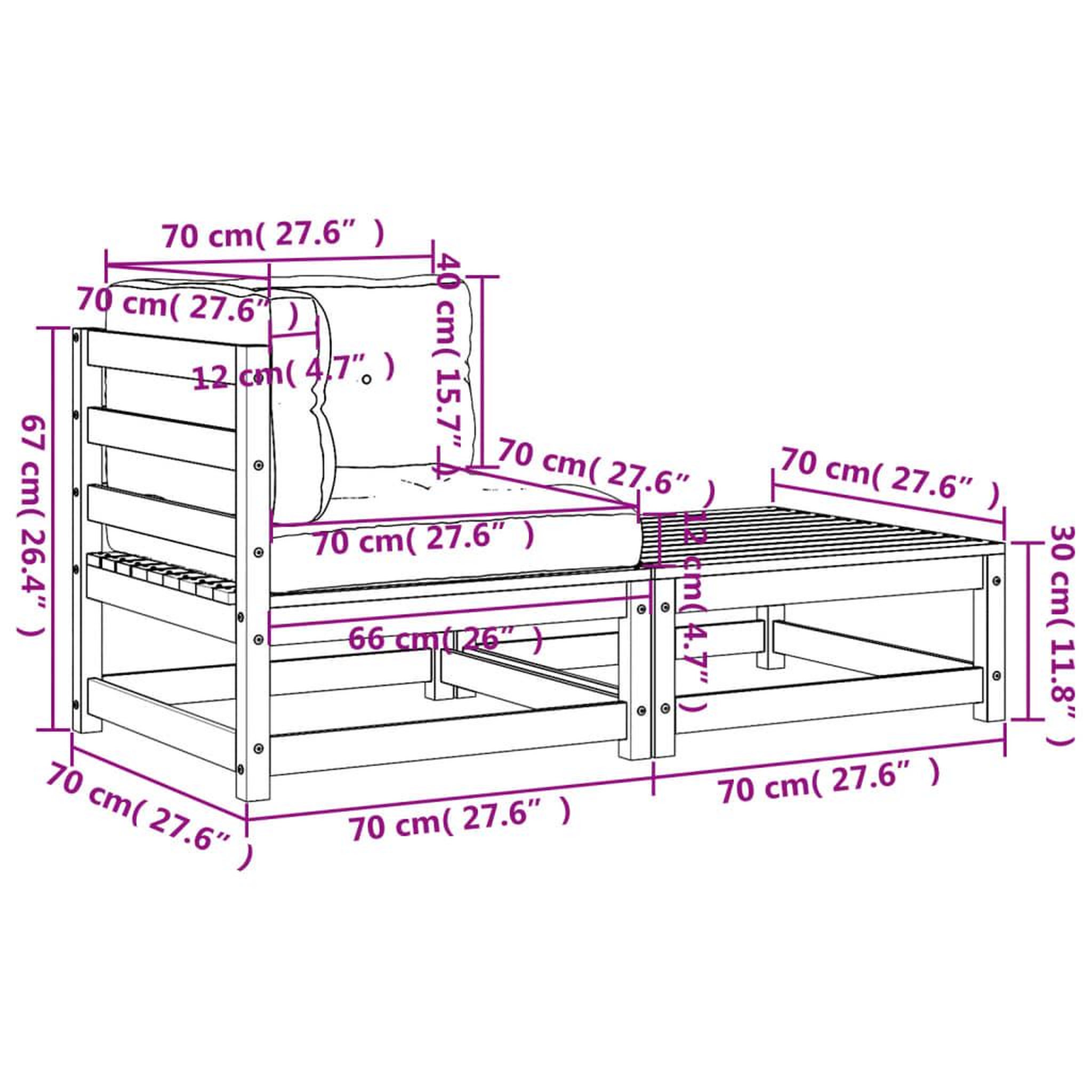 Voir la diapositive 6 : VIDAXL Canape d'angle de jardin avec coussins et repose-pieds