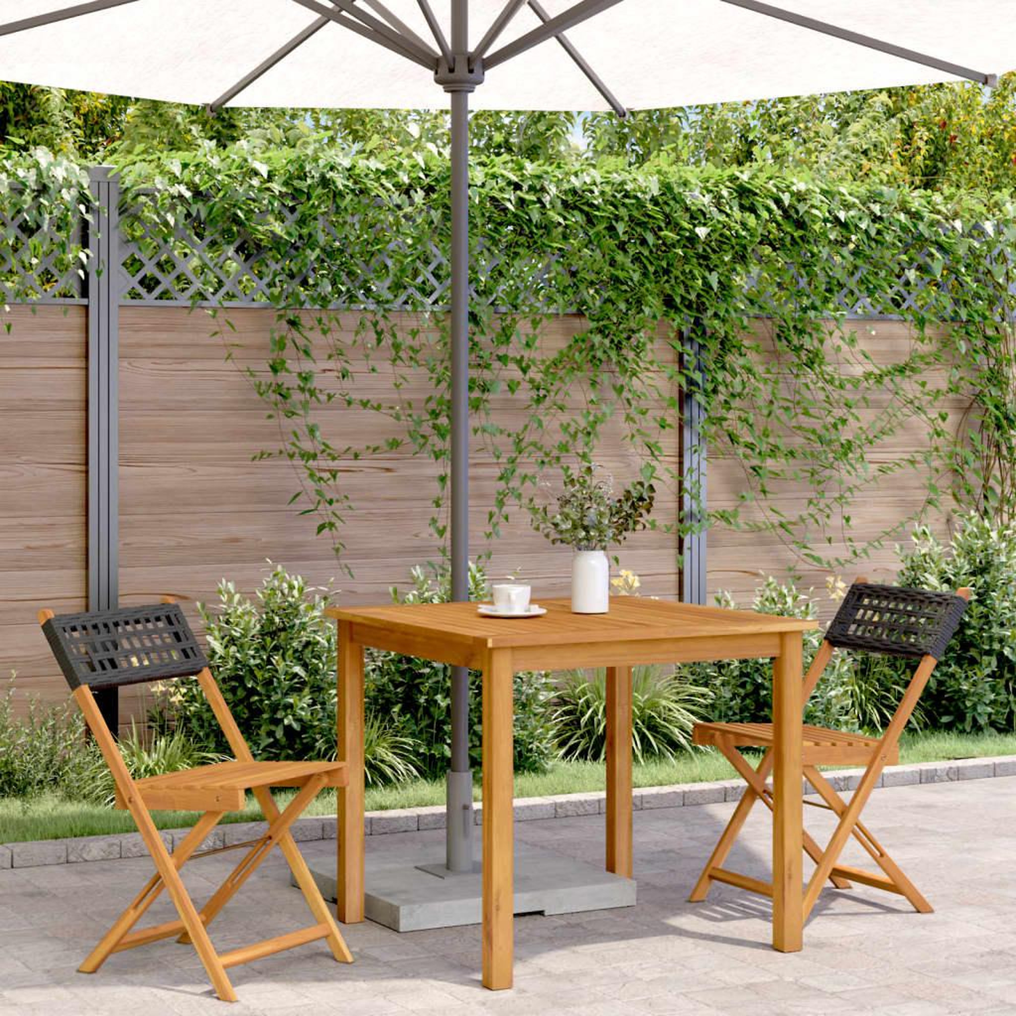 Voir la diapositive 3 : VIDAXL Chaises de bistrot lot de 2 noir bois massif d'acacia et rotin