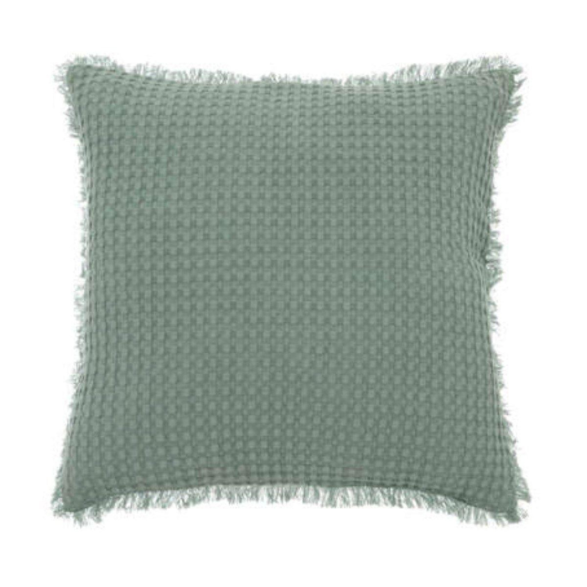 ATMOSPHERA Coussin nid d'abeille  widdy  45x45cm vert céladon