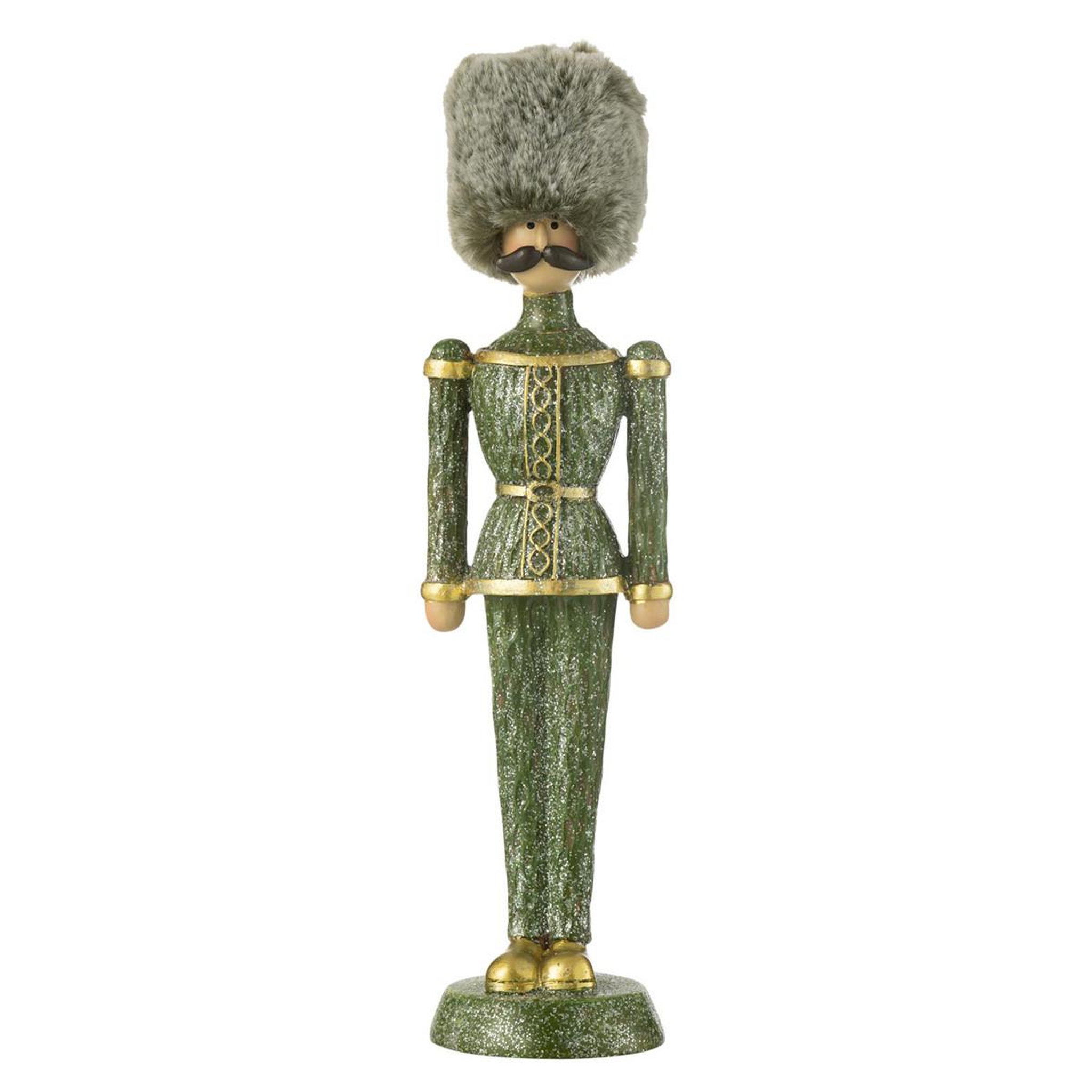 J-LINE Casse-noisette à paillettes  chapeau  32cm vert