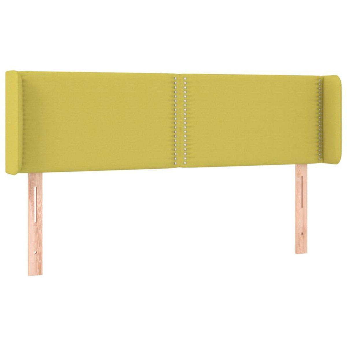 VIDAXL Tete de lit avec oreilles Vert 147x16x78/88 cm Tissu