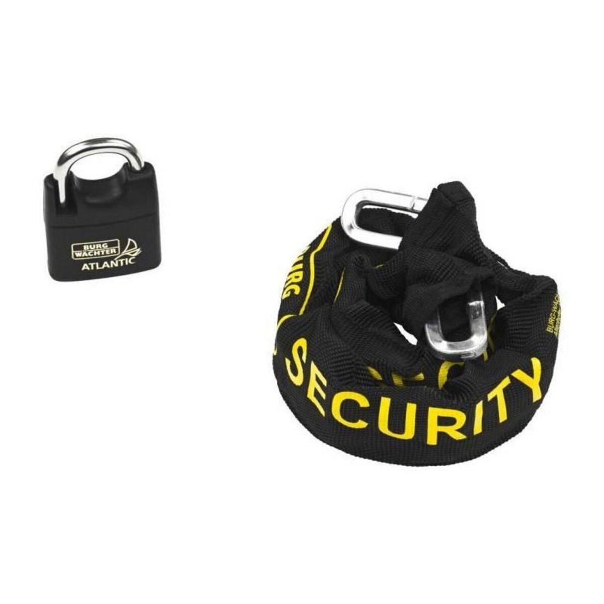 BURG WACHTER Chaîne antivol - BURG WACHTER - SKM 6/60/NI40 - 60 cm, acier carré cémenté 6 mm, cadenas inox marin