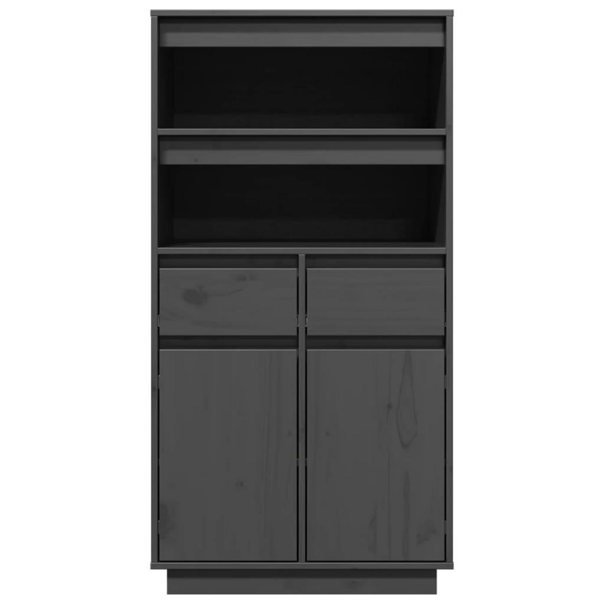 VIDAXL Buffet haut Gris 60x40x116,5 cm Bois massif de pin