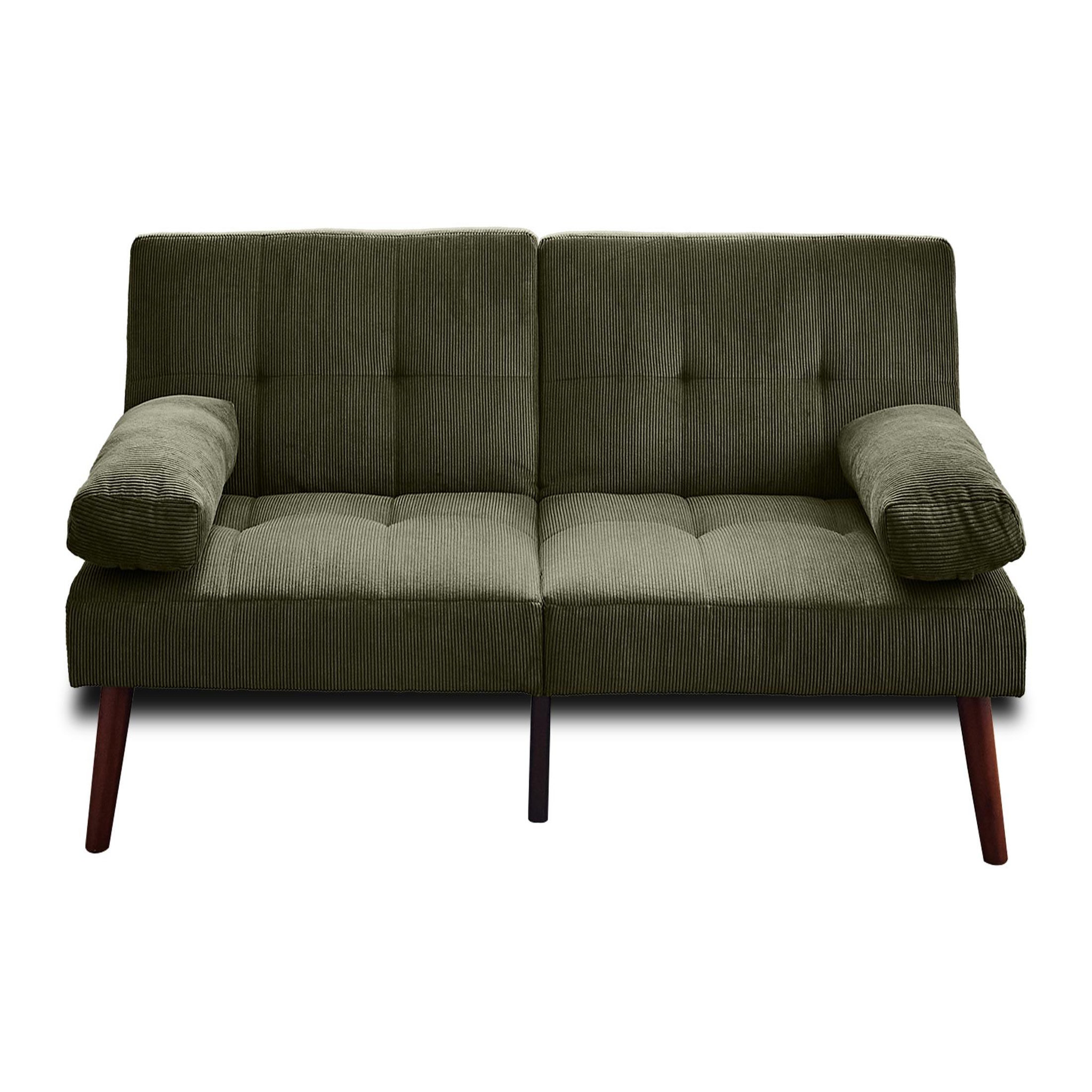 Voir la diapositive 1 : BEST MOBILIER Philae - canapé convertible clic-clac 2 places - velours côtelé